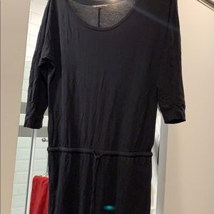 Black maxi dress with string belt